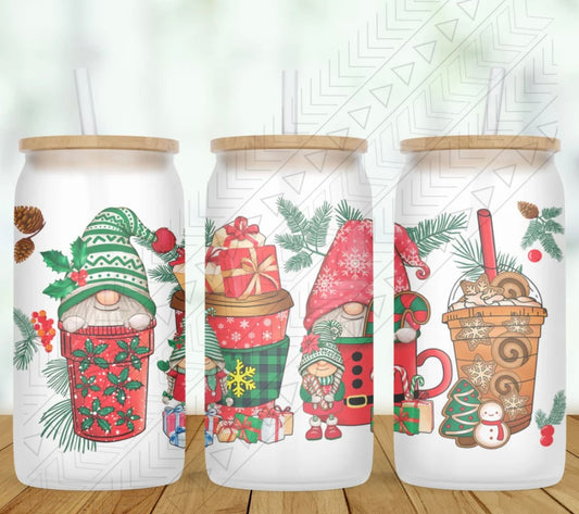 Christmas Gnomes Drinks Glass Can