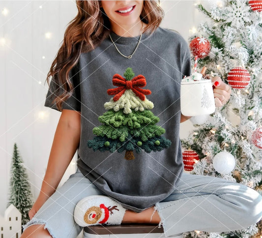 Faux Yarn Christmas Tree Shirt