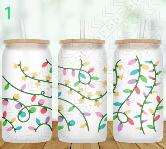 Christmas Lights Glass Cans