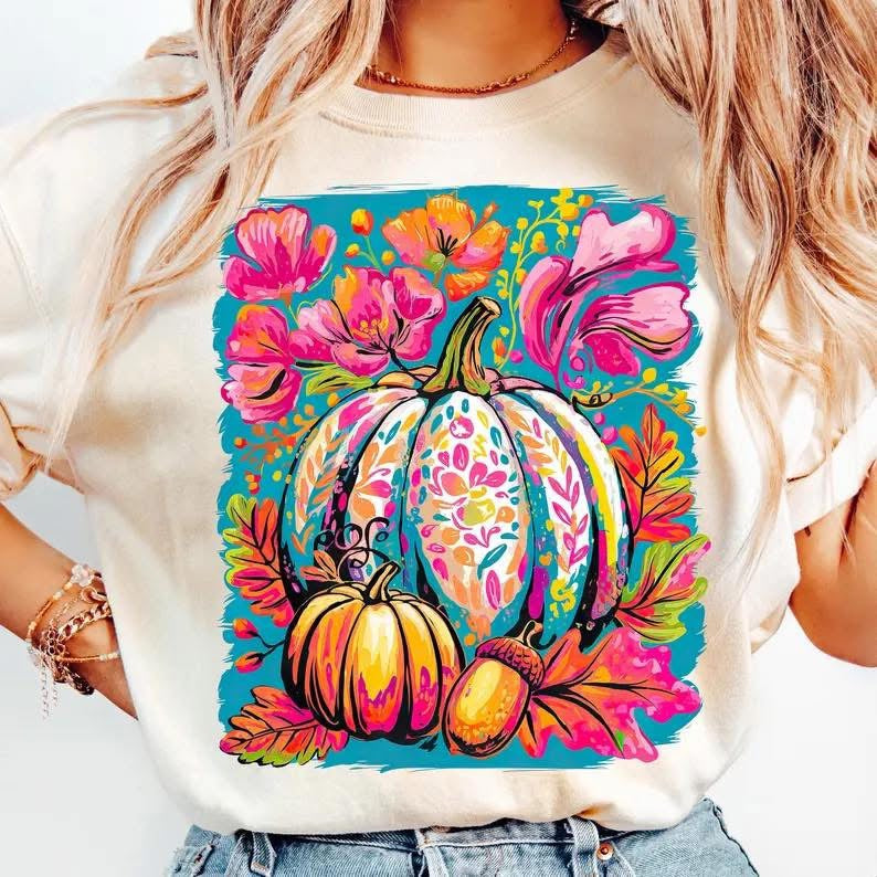 Floral Pumpkin Tee