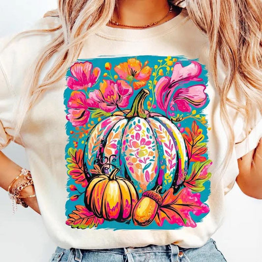 Floral Pumpkin Tee