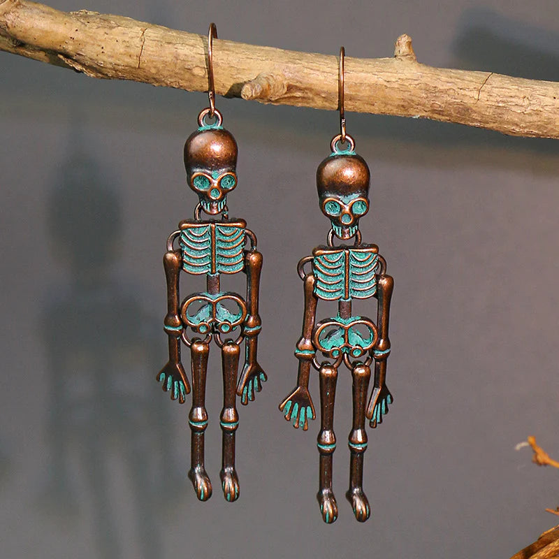 Halloween Skeleton Body Alloy Earrings