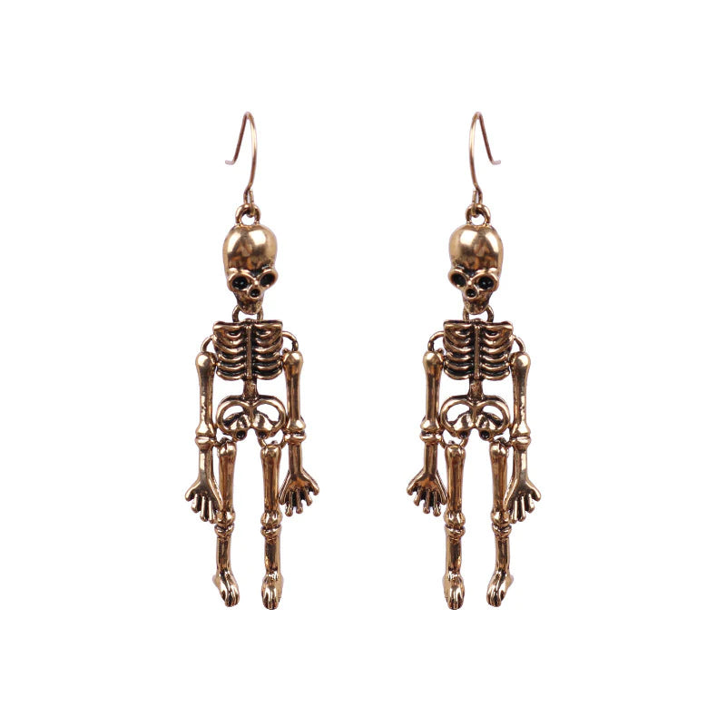 Halloween Skeleton Body Alloy Earrings