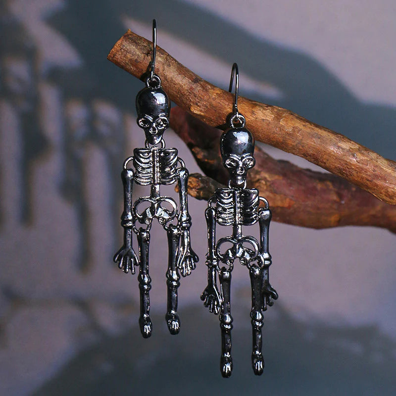 Halloween Skeleton Body Alloy Earrings
