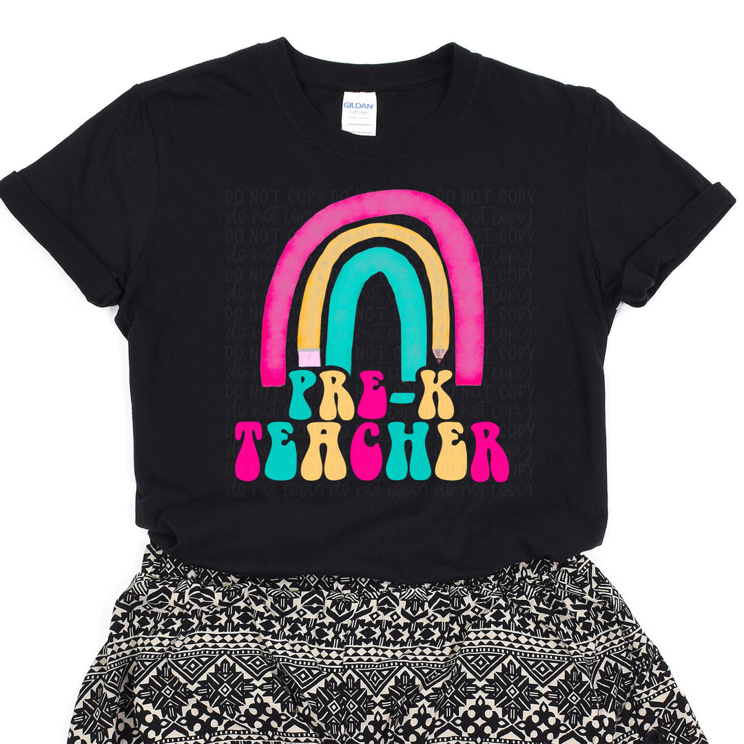 Retro Pre-K Teacher Rainbow