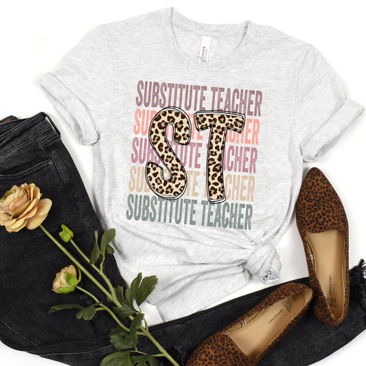 Leopard Substitute Teacher Stacked