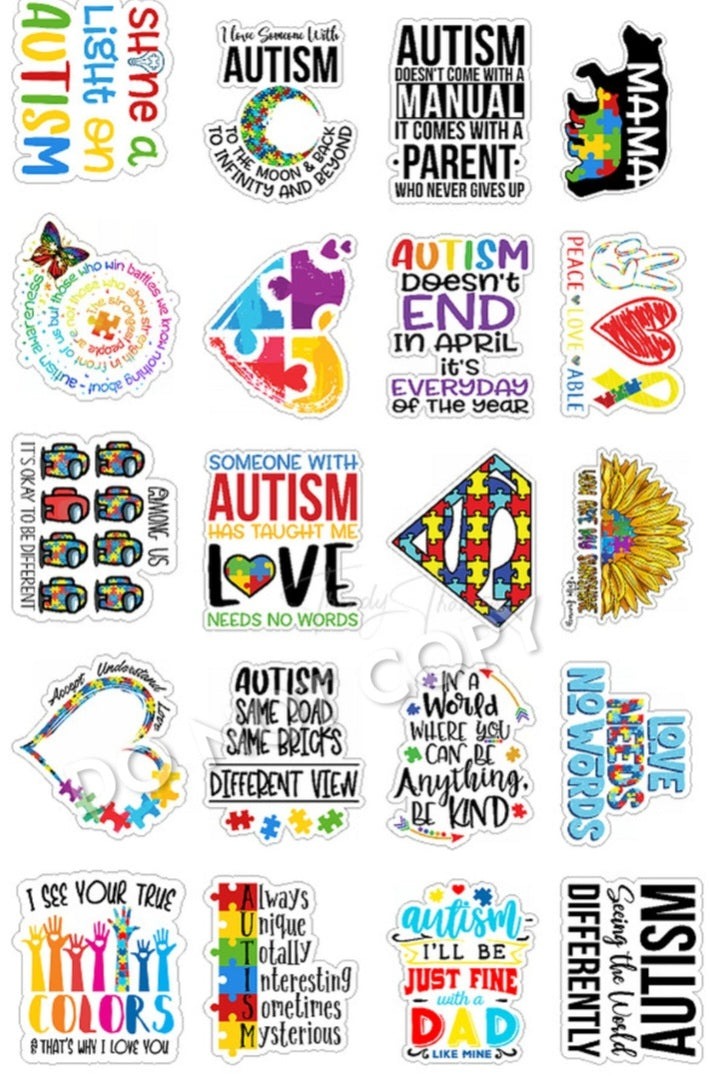 Autism Awareness Variety Pack Sticker Sheet