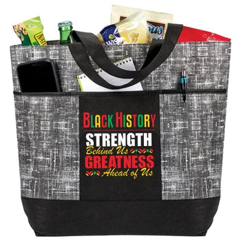 Strength Behind Us, Greatness Ahead Of Us Woven Tote Bag