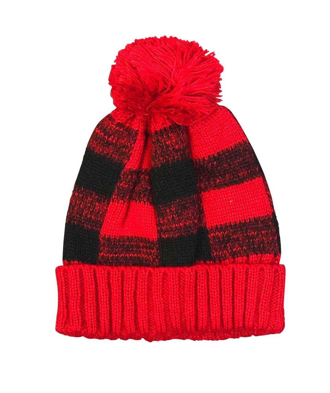 Plaid Pom Pom Beanie