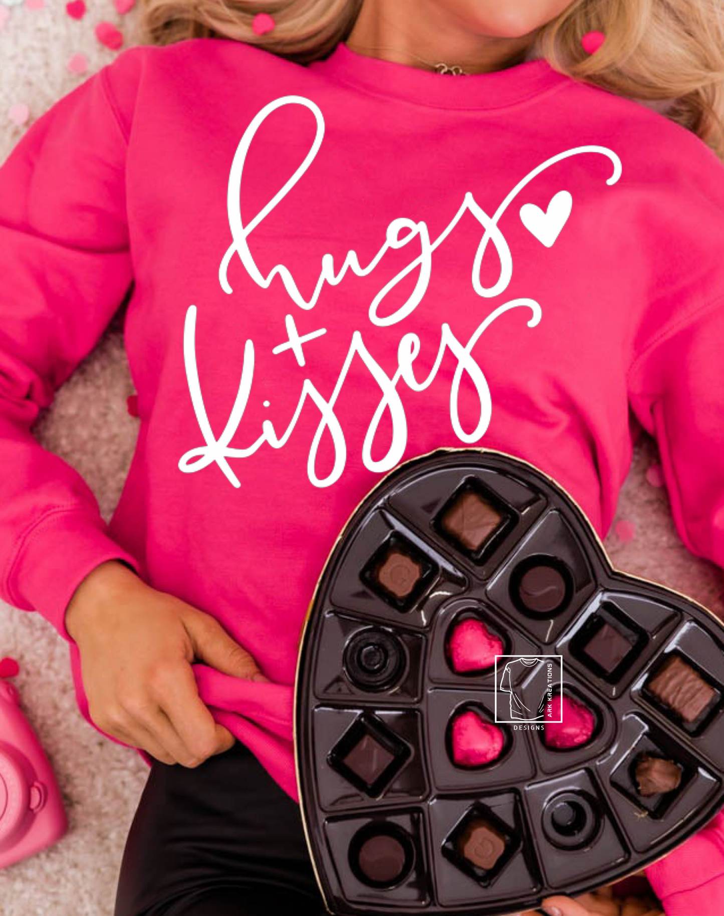 Hugs + Kisses - Puff Print
