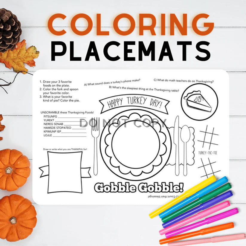 Thanksgiving Activities Placemats