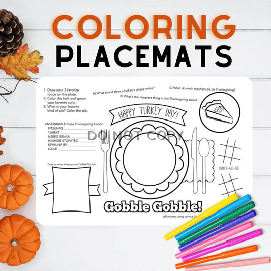 Thanksgiving Activities Placemats