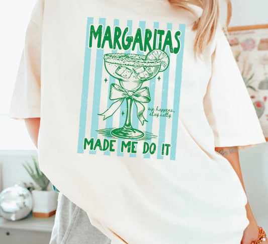 Margaritas Made Me Do It Shirt - Light Blue