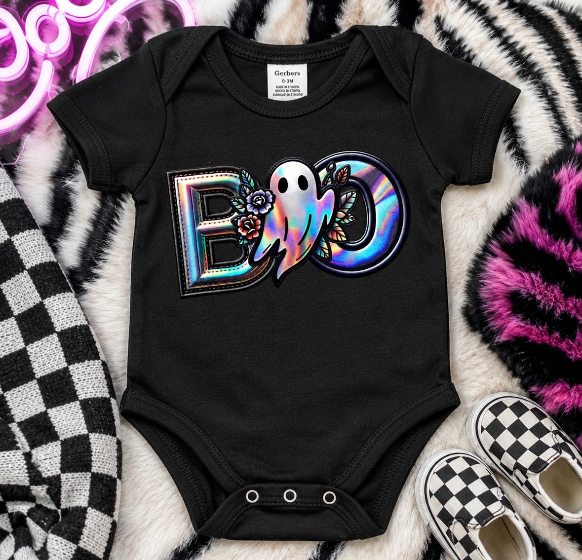 Holographic Boo Ghost Onesie