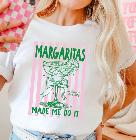 Margaritas Made Me Do It Shirt - Light Pink