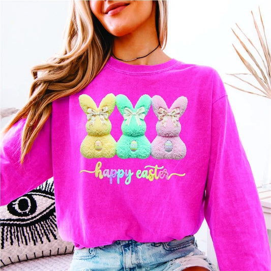 Faux Yarn Easter Bunny Trio Shirt