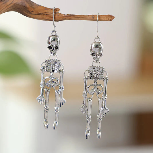 Halloween Skeleton Body Alloy Earrings