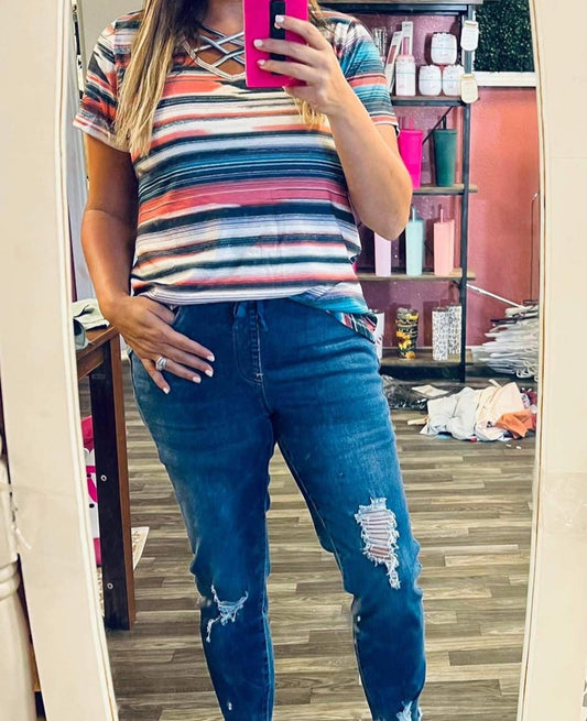 Striped Boho Top